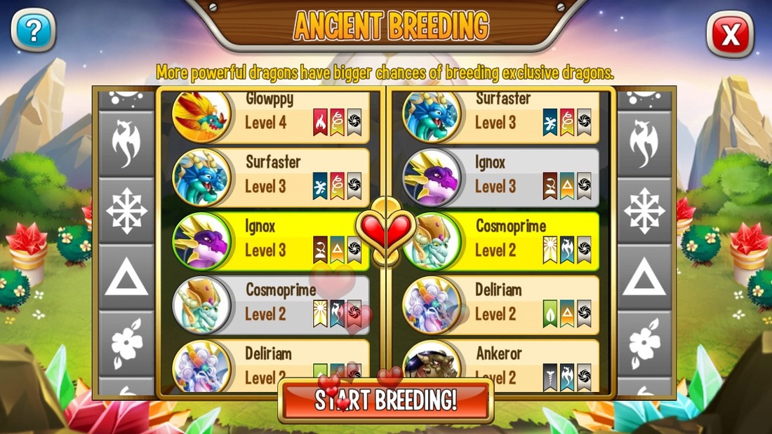 what is the difference between the breeding sanctuary and the breeding mountain dragon city